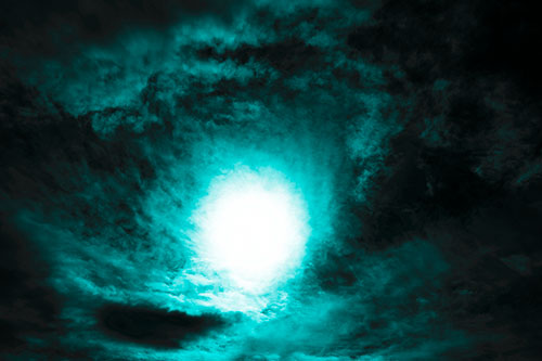 Sun Vortex Consumes Clouds (Cyan Tone)