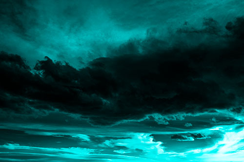 Sunset Producing Fire Orange Clouds (Cyan Tone)