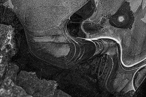 Angry Fuming Frozen River Ice Face (Gray)