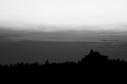 Blood Cloud Sunrise Behind Mountain Range Silhouette (Gray)
