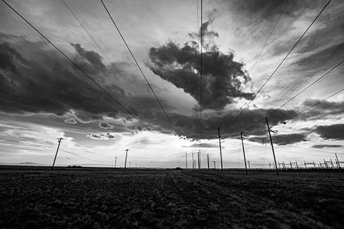 Creature Cloud Formation Above Powerlines (Gray)