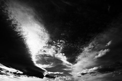 Curving Black Charred Sunset Clouds (Gray Photo)