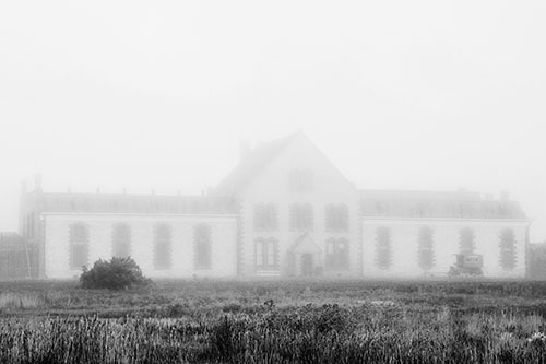 Heavy Fog Consumes State Penitentiary (Gray Photo)