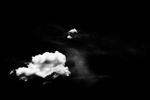 Isolated Creature Head Cloud Appears Within Darkness (Gray Photo)
