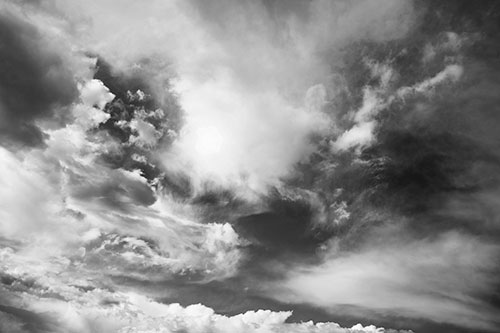 Ocean Sea Swirling Clouds (Gray Photo)