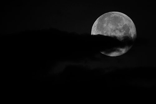 Pac Man Moon Swallows Clouds (Gray Photo)
