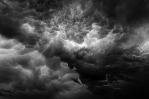 Raging Thunderstorm Clouds Brewing Among Sky (Gray)