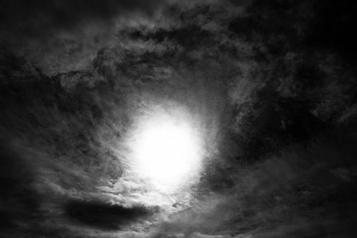 Sun Vortex Consumes Clouds (Gray Photo)