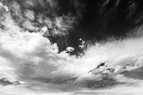 Sunset Illuminating Large Cloud Mass (Gray Photo)