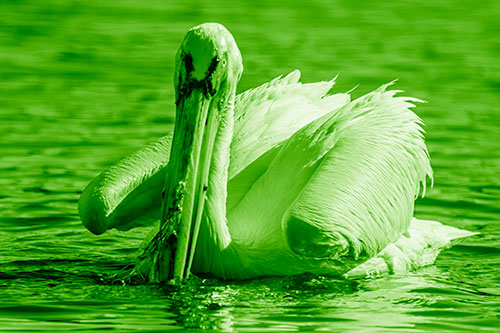 Algae Beaked Pelican Fishes For Salamanders (Green Shade)