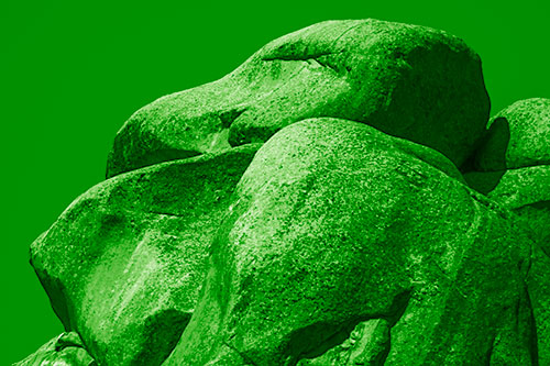 Ancient Rock Face Formation (Green Shade Photo)