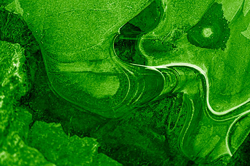 Angry Fuming Frozen River Ice Face (Green Shade Photo)