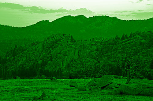 Arching Mountain Double Sunrise (Green Shade Photo)