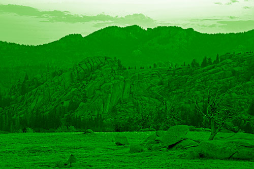 Arching Mountain Double Sunrise (Green Shade Photo)