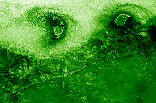 Bubble Eyed Smirk Cracking River Ice Face (Green Shade Photo)
