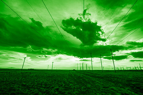 Creature Cloud Formation Above Powerlines (Green Shade Photo)