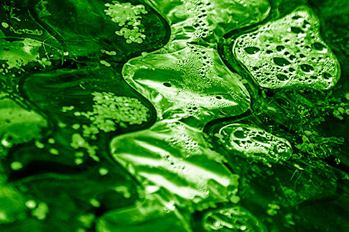 Distorted Plastic Bubble Face Floating Atop Water (Green Shade)