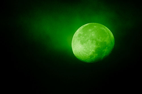 Fireball Moon Setting After Sunrise (Green Shade Photo)