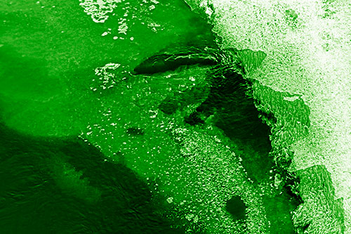 Floating River Ice Face Formation (Green Shade Photo)