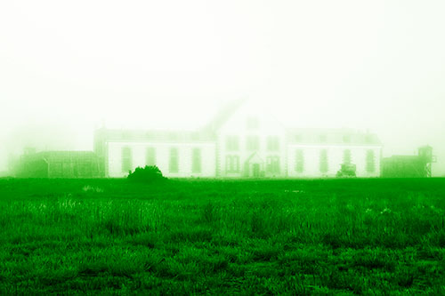 Fog Engulfs Historic State Penitentiary (Green Shade Photo)