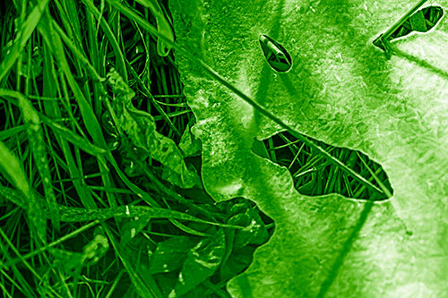 Frozen Protruding Grass Bladed Ice Face (Green Shade)