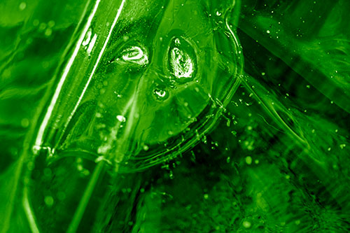 Frozen Unhappy Frowning Distorted River Ice Face (Green Shade)