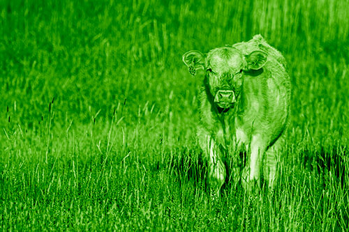 Grass Chewing Cow Spots Intruder (Green Shade Photo)