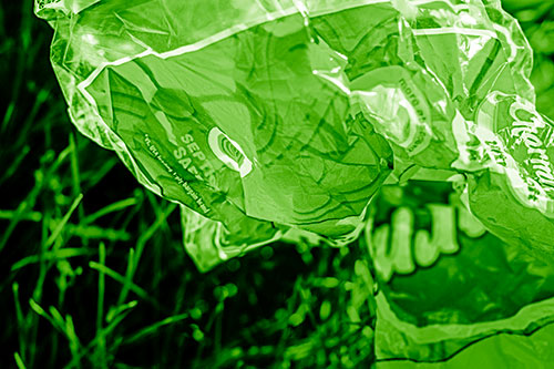 Growling Plastic Charmin Bag Among Grass (Green Shade)