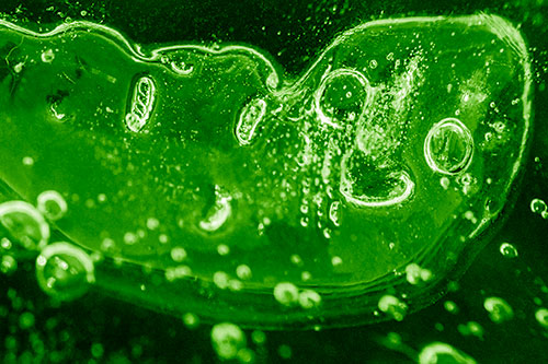 Happy Bubble Faced Blob Frozen Among River (Green Shade)