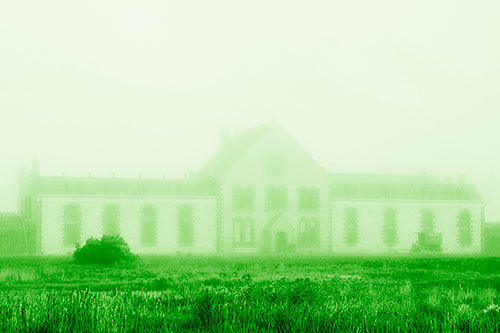 Heavy Fog Consumes State Penitentiary (Green Shade Photo)