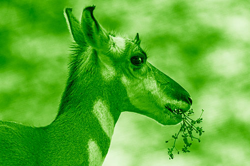 Hungry Pronghorn Gobbles Leafy Plant (Green Shade)