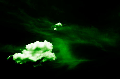 Isolated Creature Head Cloud Appears Within Darkness (Green Shade Photo)