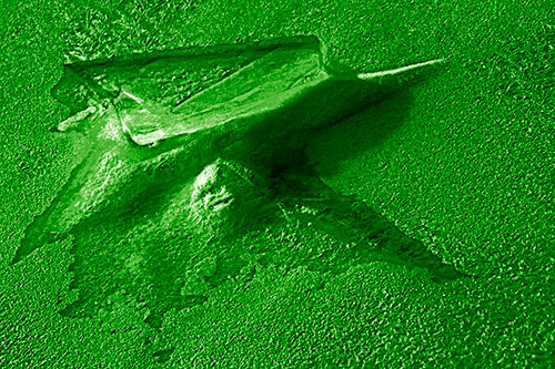 Jagged Melting River Ice Submerging (Green Shade Photo)