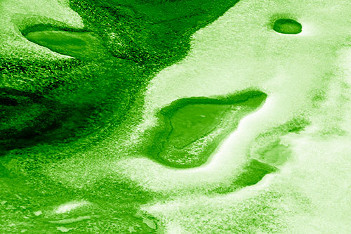 Joyful Ice Face Frozen Atop River (Green Shade)