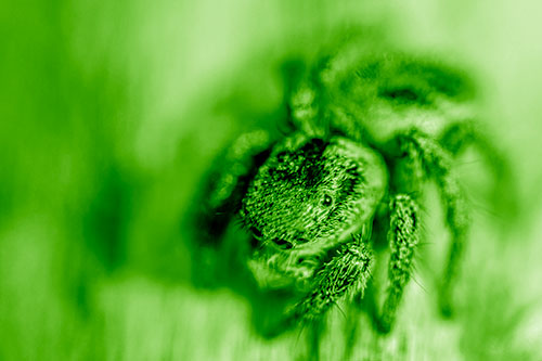 Jumping Spider Makes Eye Contact (Green Shade)