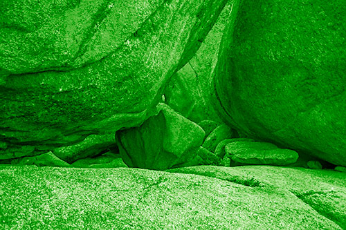 Large Crowded Boulders Leaning Against One Another (Green Shade)