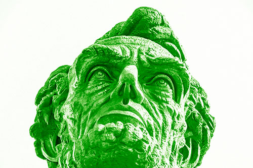 Looking Upwards At The Presidents Statue Head (Green Shade Photo)