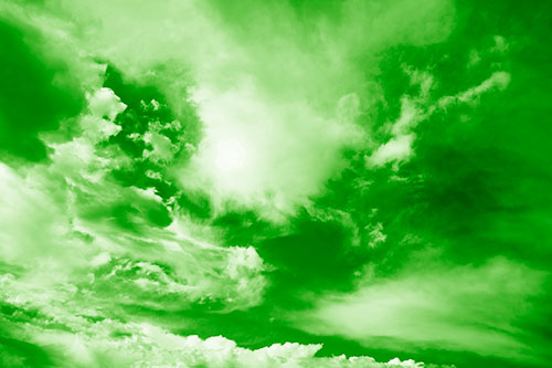 Ocean Sea Swirling Clouds (Green Shade Photo)