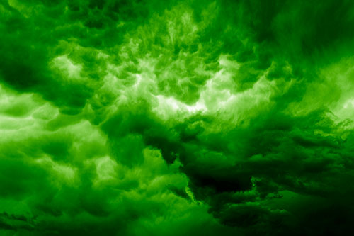 Raging Thunderstorm Clouds Brewing Among Sky (Green Shade)