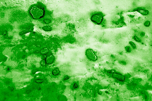 Rocks Forming Smiley Face Atop Snow (Green Shade Photo)