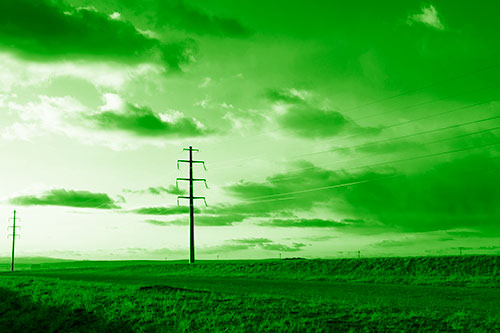 Download Green Shade Sunset Clouds Scatter Above Powerlines Cirrus Sky Technology Park