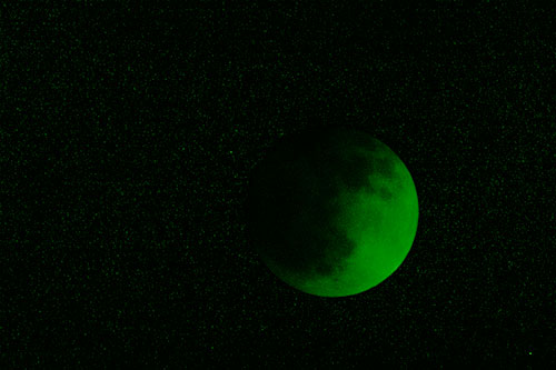 Total Lunar Eclipse Moon (Green Shade Photo)