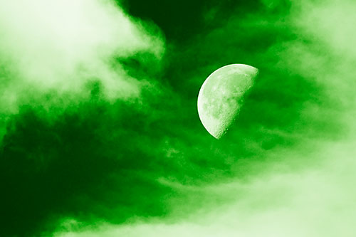 Upside Down Creature Cloud Moon Gazing (Green Shade Photo)