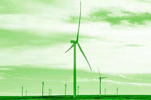 Wind Turbine Standing Tall Among The Rest (Green Shade Photo)