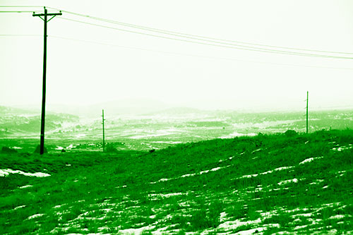Winter Snowstorm Approaching Powerlines (Green Shade Photo)