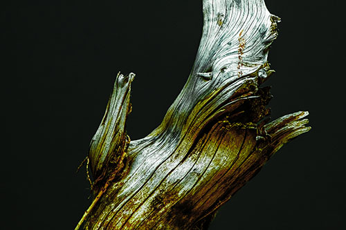Angry Blood Stained Tree Trunk Creature Raising Fist (Green Tint)