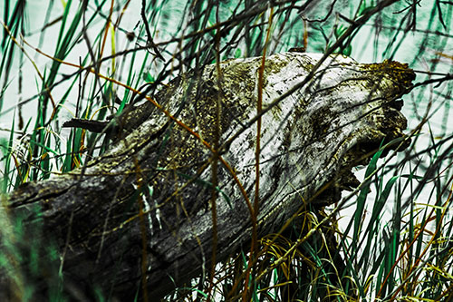 Decaying Serpent Tree Log Creature (Green Tint Photo)