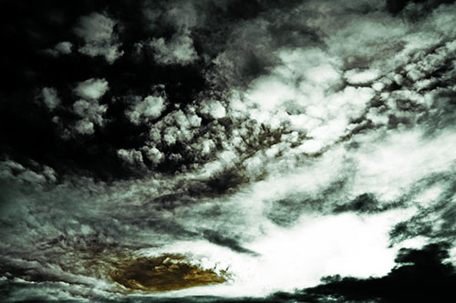 Evil Eyed Cloud Invades Bright White Light (Green Tint)