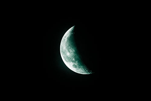 Half Crescent Blue Moon (Green Tint Photo)
