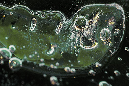 Happy Bubble Faced Blob Frozen Among River (Green Tint)